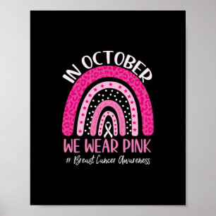 Affiche en octobre nous portons l'awar de cancer du sein a