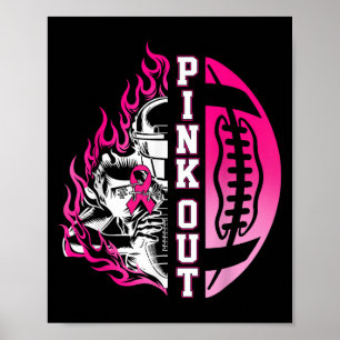 Affiche En Octobre Nous Portons Le Football Rose Cancer Du