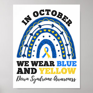 Affiche En Octobre Nous Portons Le Syndrome Bleu Et Jaune 