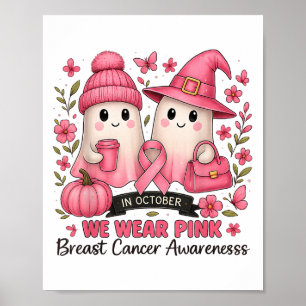 Affiche En Octobre, Nous Portons Nk Cute Ghost Cancer Du S