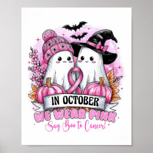 Affiche En Octobre Nous Portons Nk Ghost Halloween Cance d