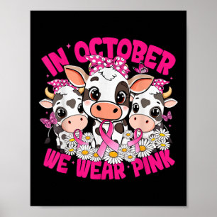 Affiche En Octobre Nous Portons Pink Breast Cancer Awarene