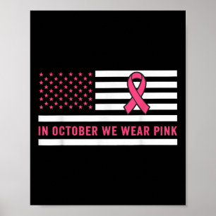 Affiche En Octobre Nous Portons Pink Breast Cancer Sensibi