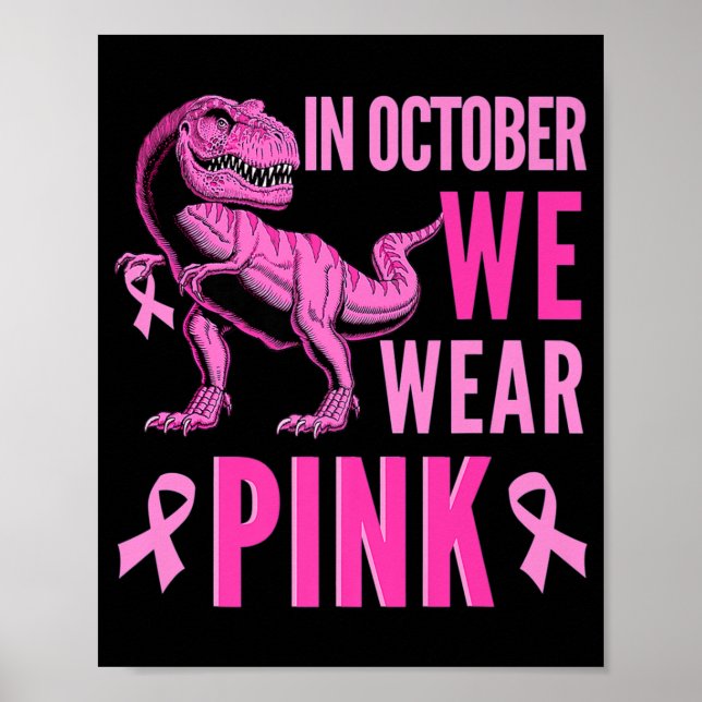 Affiche En Octobre Nous Portons Pink Breast Cancer Sensibi (Devant)