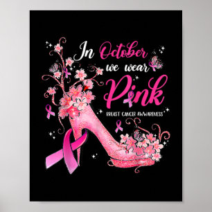 Affiche En Octobre Nous Portons Pink Breast Cancer Sensibi