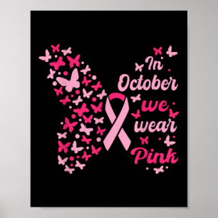 Affiche En Octobre Nous Portons Pink Breast Cancer Sensibi