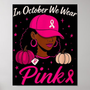 Affiche En Octobre Nous Portons Pink Breast Cancer Sensibi