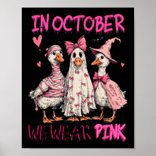 Affiche En Octobre Nous Portons Pink Breast Cancer Sensibi