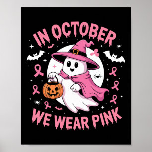 Affiche En Octobre, Nous Portons Pink Halloween Chemise Fa