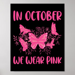 Affiche En Octobre Nous Portons Rose Fun Butterfly coût Gr