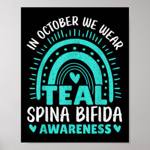 Affiche En Octobre Nous Portons Turquoise Spina Bifida Sen