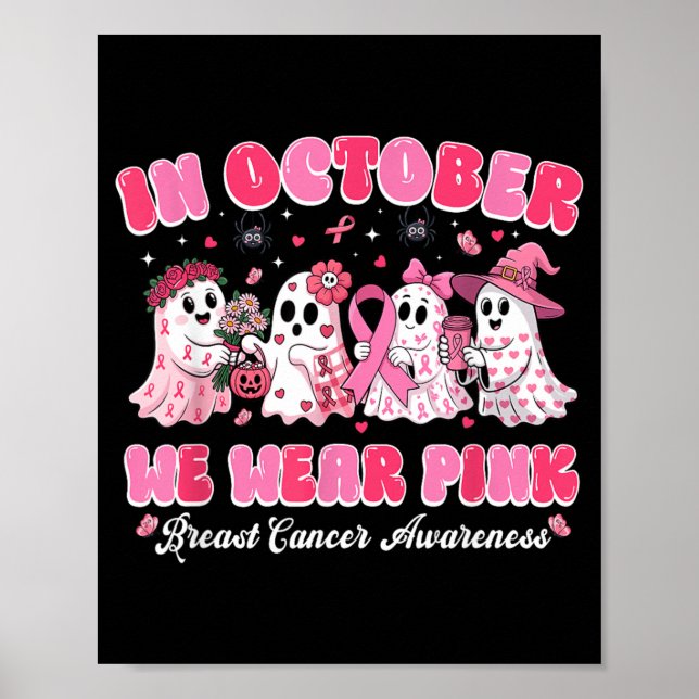 Affiche en octobre Porter Rose Ghost Cancer du sein Hallow (Devant)