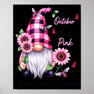 Affiche En octobre, portez le gnome rose pour la sensibili