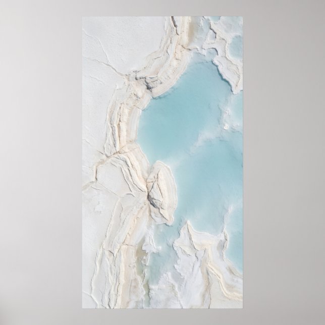 Affiche en pierre de marbre aqua (Devant)