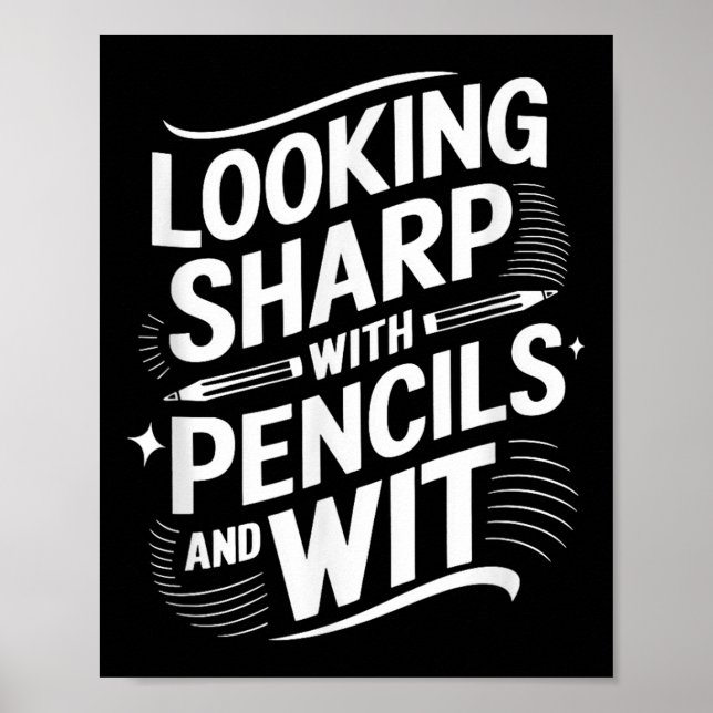 Affiche En Regardant Sharp Avec Crayons Et Avec Esprit (Devant)