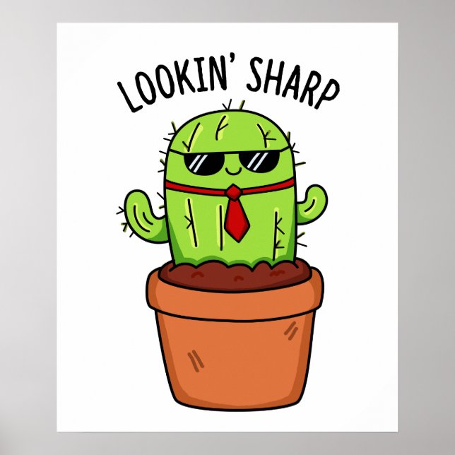 Affiche En regardant Sharp Funny Cactus Pun (Devant)