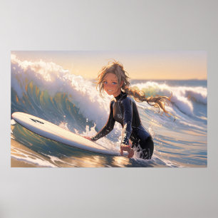 Affiche En route pour attraper une vague