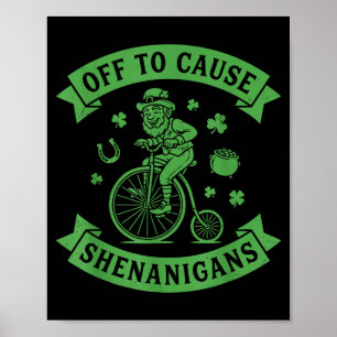 Affiche En route pour causer des espiègleries lutin st pat