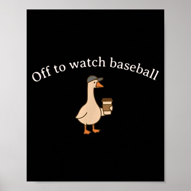 Affiche En route pour regarder un mème drôle de baseball d (Devant)