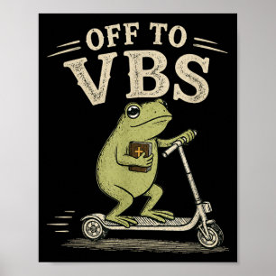 Affiche En route pour vbs drôle grenouille chrétienne foi 