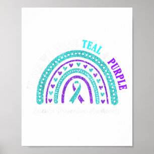 Affiche En Sep Porter Turquoise Et Violet Prévention Du Su