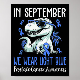 Affiche En Septembre Nous Portons Bleu Léger Cancer Prosta