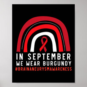 Affiche En Septembre Nous Portons Burgundy Cerveau Aneurys
