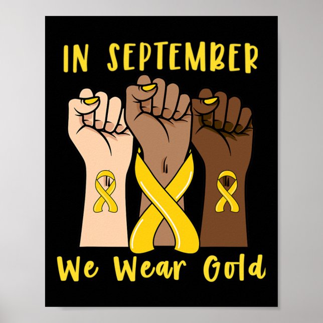 Affiche En Septembre, Nous Portons Gold Childhood Cancer A (Devant)