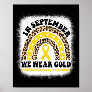 Affiche En septembre nous portons Or Arc-en-ciel Cancer de