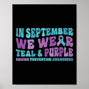 Affiche En Septembre Nous Portons Turquoise Et Violet Suic