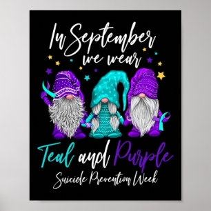 Affiche En Septembre Nous Portons Turquoise Et Violet Suic