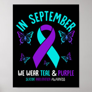 Affiche En Septembre Nous Portons Turquoise Ribbon Suicide