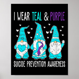 Affiche En Septembre Nous Portons Turquoise Ribbon Suicide