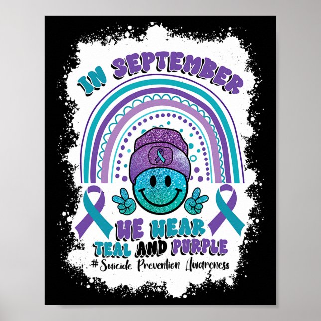 Affiche En Septembre Nous Portons Turquoise Violet (Devant)