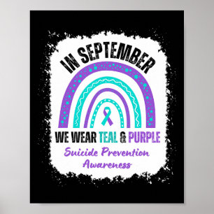 Affiche En Septembre, Nous Portons Turquoise Violet Suicid