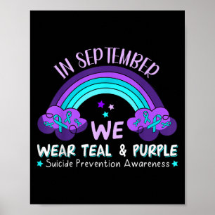 Affiche En Septembre Nous Portons Turquoise Violet Suicide