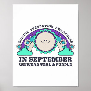 Affiche En Septembre Nous Portons Turquoise Violet Suicide