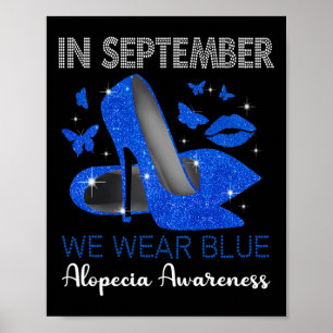Affiche En Septembre Porter Bleu Haut talons Alopecia