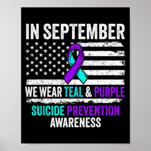 Affiche En septembre, portez du sarcelle violet Prévention