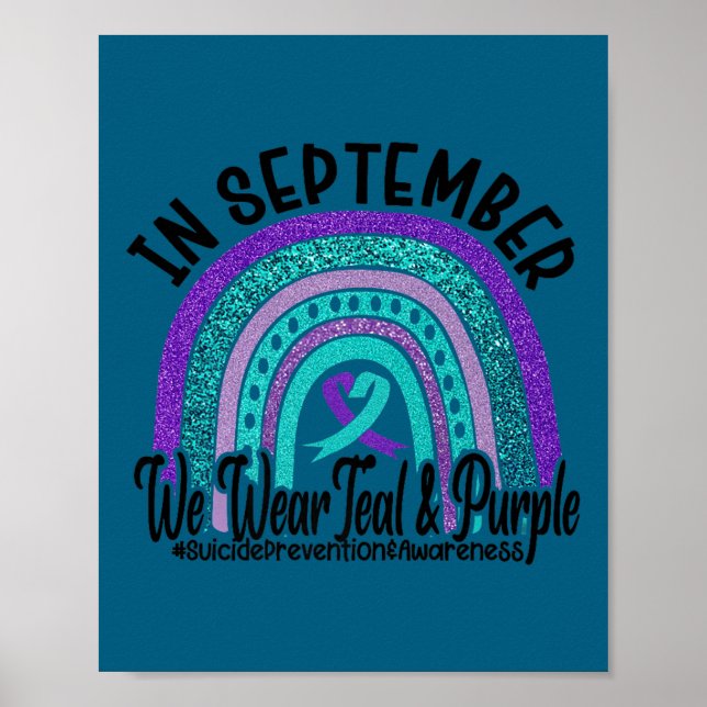 Affiche En septembre, portez le sarcelle et le violet Rain (Devant)