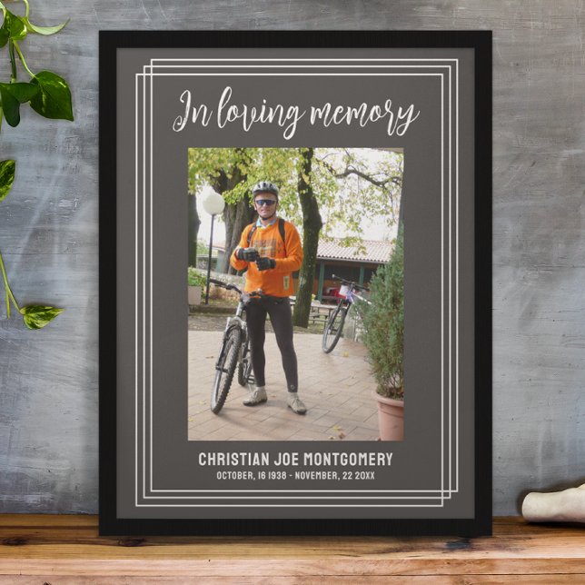 Affiche En souvenir affectueux Grey Photo Funéraire (Créateur téléchargé)
