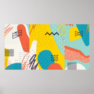 Affiche En-tête créatif d'art doodart avec différentes for