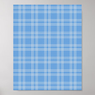 Affiche En vichy bleu Preppy