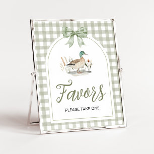 Affiche en vichy Mallard Baby shower Faveurs Signal