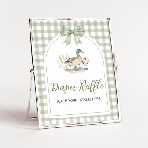 Affiche en vichy Mallard Bébé Bébé de canard Douche Dépoui