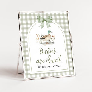 Affiche en vichy Mallard Duck Baby Baby sont doux signe