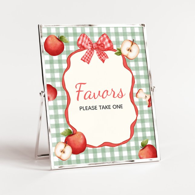Affiche en vichy Pomme de notre oeil Baby shower Faveurs S (Gingham Apple of our Eye Baby Shower Favors Sign)