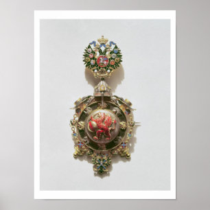 Affiche Enamelled medallion depicting the coat of arms of