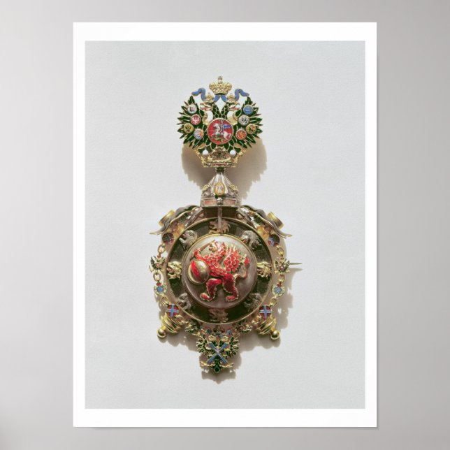 Affiche Enamelled medallion depicting the coat of arms of (Devant)