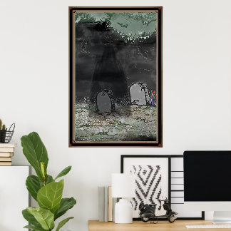 Affiche encadrée de photo d'ombre effrayante